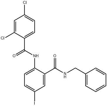 N-{2-[(benzylamino)carbonyl]-4-iodophenyl}-2,4-dichlorobenzamide Struktur