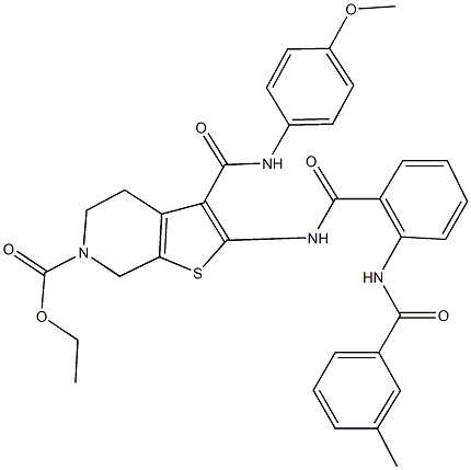 ethyl 3-[(4-methoxyanilino)carbonyl]-2-({2-[(3-methylbenzoyl)amino]benzoyl}amino)-4,7-dihydrothieno[2,3-c]pyridine-6(5H)-carboxylate|