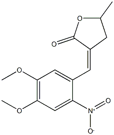 3-{2-nitro-4,5-dimethoxybenzylidene}-5-methyldihydro-2(3H)-furanone Structure