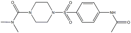 4-{[4-(acetylamino)phenyl]sulfonyl}-N,N-dimethyl-1-piperazinecarboxamide,667891-20-5,结构式