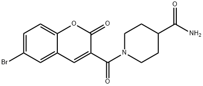 1-[(6-bromo-2-oxo-2H-chromen-3-yl)carbonyl]-4-piperidinecarboxamide,667891-48-7,结构式