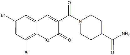 1-[(6,8-dibromo-2-oxo-2H-chromen-3-yl)carbonyl]-4-piperidinecarboxamide|
