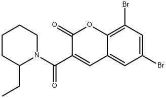 6,8-dibromo-3-[(2-ethylpiperidin-1-yl)carbonyl]-2H-chromen-2-one Struktur