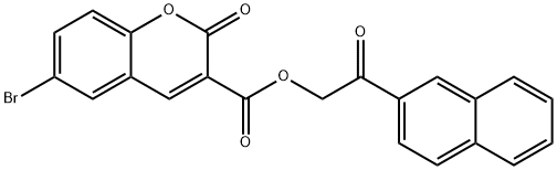 2-(2-naphthyl)-2-oxoethyl 6-bromo-2-oxo-2H-chromene-3-carboxylate Struktur