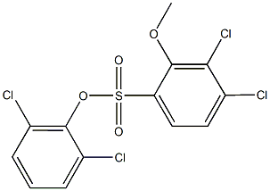 2,6-dichlorophenyl 3,4-dichloro-2-methoxybenzenesulfonate 化学構造式