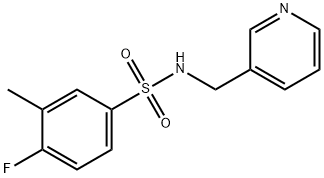 4-fluoro-3-methyl-N-(3-pyridinylmethyl)benzenesulfonamide 化学構造式