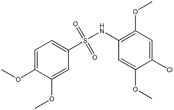 N-(4-chloro-2,5-dimethoxyphenyl)-3,4-dimethoxybenzenesulfonamide 化学構造式