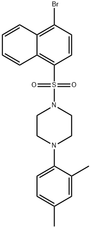 1-[(4-bromo-1-naphthyl)sulfonyl]-4-(2,4-dimethylphenyl)piperazine 结构式