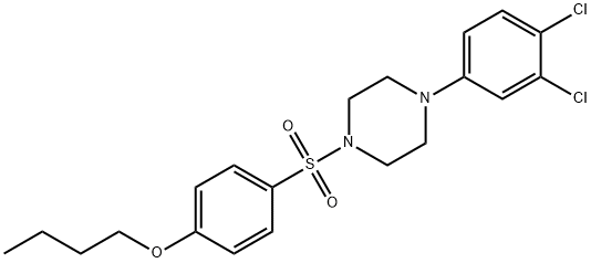 butyl 4-{[4-(3,4-dichlorophenyl)piperazin-1-yl]sulfonyl}phenyl ether Struktur