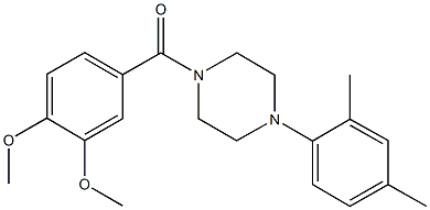 1-(3,4-dimethoxybenzoyl)-4-(2,4-dimethylphenyl)piperazine 结构式