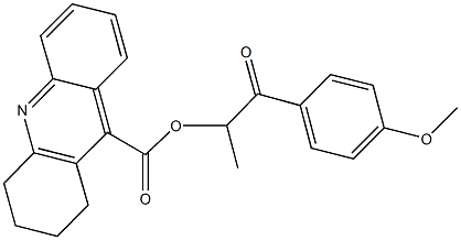 2-(4-methoxyphenyl)-1-methyl-2-oxoethyl 1,2,3,4-tetrahydro-9-acridinecarboxylate Structure