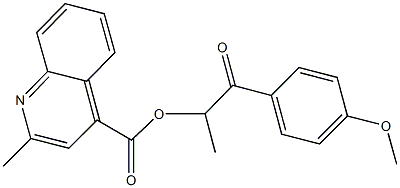 2-(4-methoxyphenyl)-1-methyl-2-oxoethyl 2-methyl-4-quinolinecarboxylate 化学構造式
