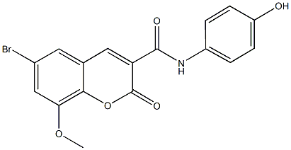 6-bromo-N-(4-hydroxyphenyl)-8-methoxy-2-oxo-2H-chromene-3-carboxamide,667892-50-4,结构式