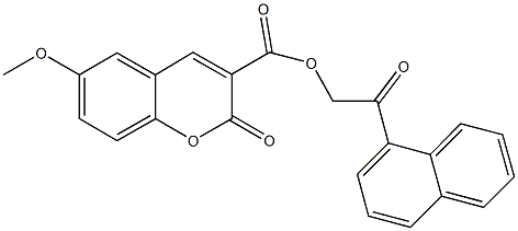 2-(1-naphthyl)-2-oxoethyl 6-methoxy-2-oxo-2H-chromene-3-carboxylate Struktur