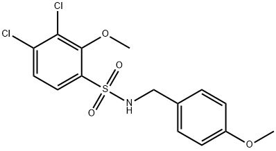 3,4-dichloro-2-methoxy-N-(4-methoxybenzyl)benzenesulfonamide Structure