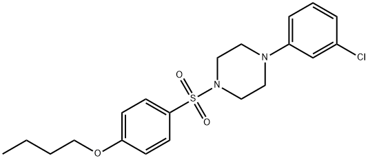 1-[(4-butoxyphenyl)sulfonyl]-4-(3-chlorophenyl)piperazine 化学構造式