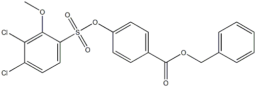 benzyl 4-{[(3,4-dichloro-2-methoxyphenyl)sulfonyl]oxy}benzoate Struktur
