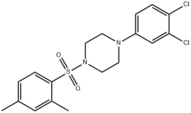 1-(3,4-dichlorophenyl)-4-[(2,4-dimethylphenyl)sulfonyl]piperazine 化学構造式