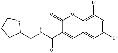 6,8-dibromo-2-oxo-N-(tetrahydro-2-furanylmethyl)-2H-chromene-3-carboxamide,667893-03-0,结构式