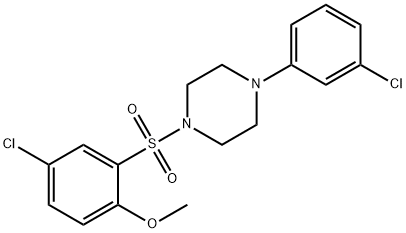 1-[(5-chloro-2-methoxyphenyl)sulfonyl]-4-(3-chlorophenyl)piperazine Structure