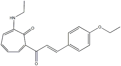 2-[3-(4-ethoxyphenyl)acryloyl]-7-(ethylamino)-2,4,6-cycloheptatrien-1-one Structure