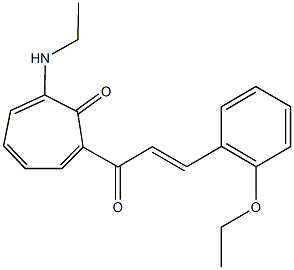 2-[3-(2-ethoxyphenyl)acryloyl]-7-(ethylamino)-2,4,6-cycloheptatrien-1-one Structure