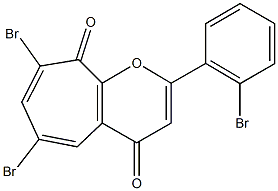 6,8-dibromo-2-(2-bromophenyl)cyclohepta[b]pyran-4,9-dione Struktur