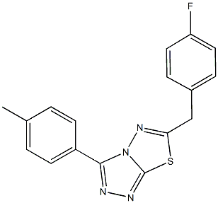 6-(4-fluorobenzyl)-3-(4-methylphenyl)[1,2,4]triazolo[3,4-b][1,3,4]thiadiazole Struktur