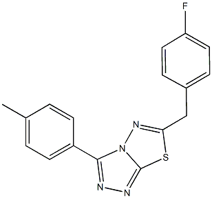 6-(4-fluorobenzyl)-3-(4-methylphenyl)[1,2,4]triazolo[3,4-b][1,3,4]thiadiazole 结构式