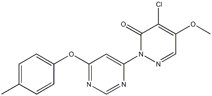 4-chloro-5-methoxy-2-[6-(4-methylphenoxy)-4-pyrimidinyl]-3(2H)-pyridazinone,667895-27-4,结构式