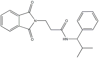 3-(1,3-dioxo-1,3-dihydro-2H-isoindol-2-yl)-N-(2-methyl-1-phenylpropyl)propanamide,667895-31-0,结构式