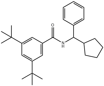 3,5-ditert-butyl-N-[cyclopentyl(phenyl)methyl]benzamide Structure