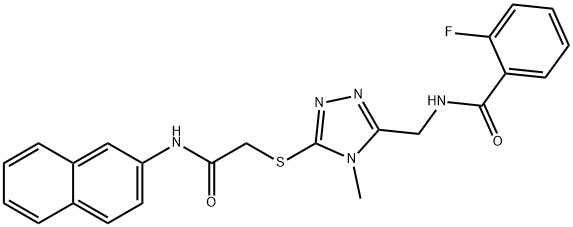 2-fluoro-N-[(4-methyl-5-{[2-(2-naphthylamino)-2-oxoethyl]sulfanyl}-4H-1,2,4-triazol-3-yl)methyl]benzamide,667898-49-9,结构式