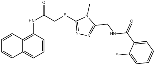 667898-51-3 2-fluoro-N-[(4-methyl-5-{[2-(1-naphthylamino)-2-oxoethyl]sulfanyl}-4H-1,2,4-triazol-3-yl)methyl]benzamide