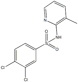 3,4-dichloro-N-(3-methyl-2-pyridinyl)benzenesulfonamide 化学構造式