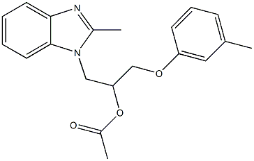 2-(2-methyl-1H-benzimidazol-1-yl)-1-[(3-methylphenoxy)methyl]ethyl acetate Structure