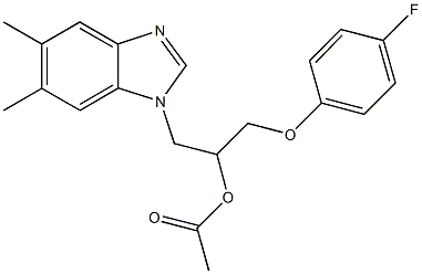 2-(5,6-dimethyl-1H-benzimidazol-1-yl)-1-[(4-fluorophenoxy)methyl]ethyl acetate,667898-77-3,结构式