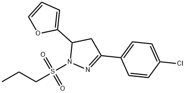 3-(4-chlorophenyl)-5-(2-furyl)-1-(propylsulfonyl)-4,5-dihydro-1H-pyrazole,667898-84-2,结构式