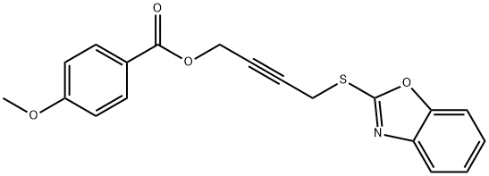 4-(1,3-benzoxazol-2-ylsulfanyl)but-2-ynyl 4-methoxybenzoate Struktur