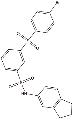 3-[(4-bromophenyl)sulfonyl]-N-(2,3-dihydro-1H-inden-5-yl)benzenesulfonamide Struktur