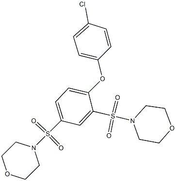 4-{[2-(4-chlorophenoxy)-5-(4-morpholinylsulfonyl)phenyl]sulfonyl}morpholine 结构式