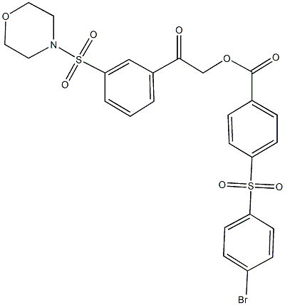 2-[3-(4-morpholinylsulfonyl)phenyl]-2-oxoethyl 4-[(4-bromophenyl)sulfonyl]benzoate Structure