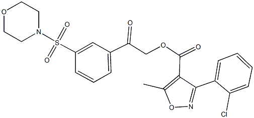 2-[3-(4-morpholinylsulfonyl)phenyl]-2-oxoethyl 3-(2-chlorophenyl)-5-methyl-4-isoxazolecarboxylate,667901-82-8,结构式