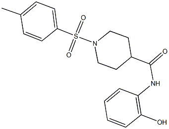 N-(2-hydroxyphenyl)-1-[(4-methylphenyl)sulfonyl]-4-piperidinecarboxamide 化学構造式