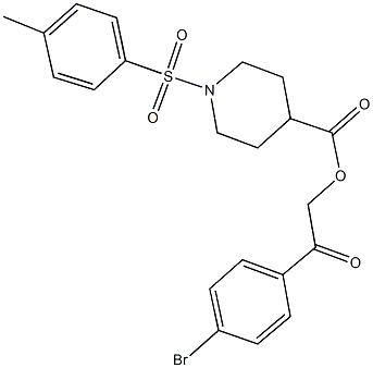 2-(4-bromophenyl)-2-oxoethyl 1-[(4-methylphenyl)sulfonyl]-4-piperidinecarboxylate Struktur