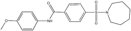 4-(1-azepanylsulfonyl)-N-(4-methoxyphenyl)benzamide 结构式