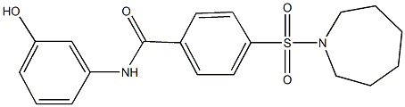 4-(1-azepanylsulfonyl)-N-(3-hydroxyphenyl)benzamide,667902-33-2,结构式