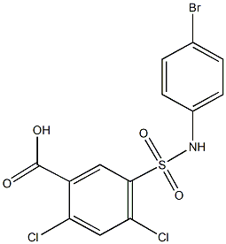 5-[(4-bromoanilino)sulfonyl]-2,4-dichlorobenzoic acid 化学構造式