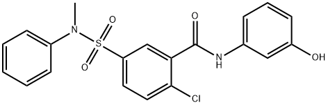 2-chloro-N-(3-hydroxyphenyl)-5-[(methylanilino)sulfonyl]benzamide Structure