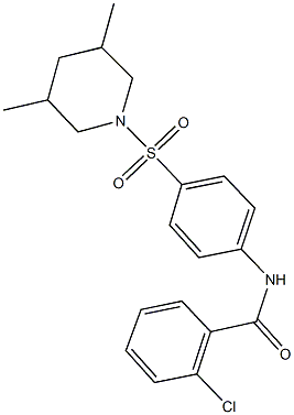 2-chloro-N-{4-[(3,5-dimethyl-1-piperidinyl)sulfonyl]phenyl}benzamide,667902-69-4,结构式